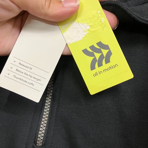 All in Motion Women's Small Black Core Fleece Pullover 1/2 Zip Sweatshirt Pocket - Picture 5 of 16